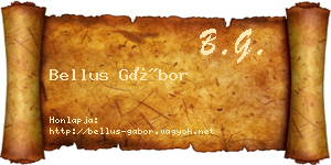 Bellus Gábor névjegykártya